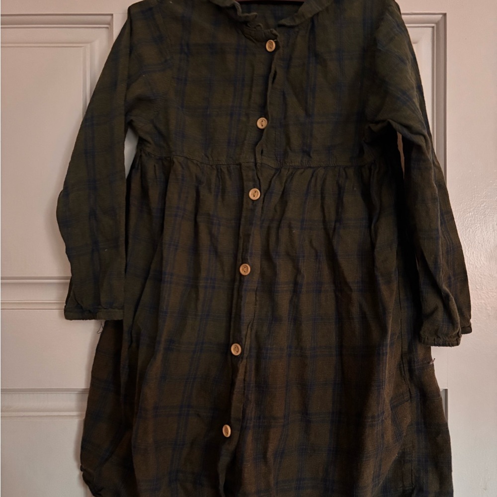 Adorable plaid Mabo cotton button up dress